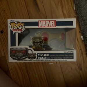 Marvel Pop Star Lord Mug and Rocket Pin Set